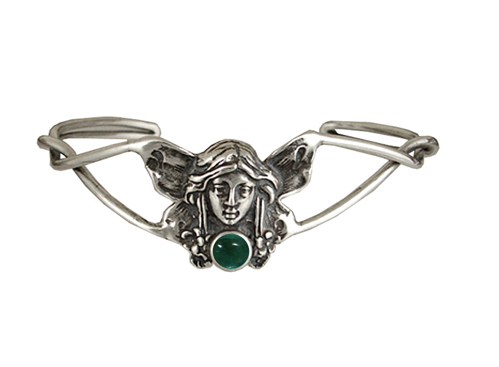 Sterling Silver Victorian Fairy Cuff Bracelet With Fluorite